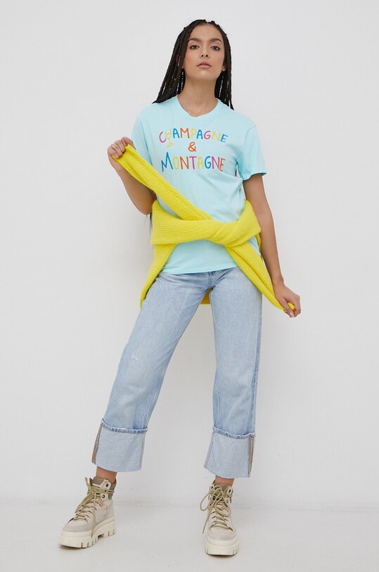 MC2 Saint Barth T-shirt bawełniany EMI0002 turkusowy AA00