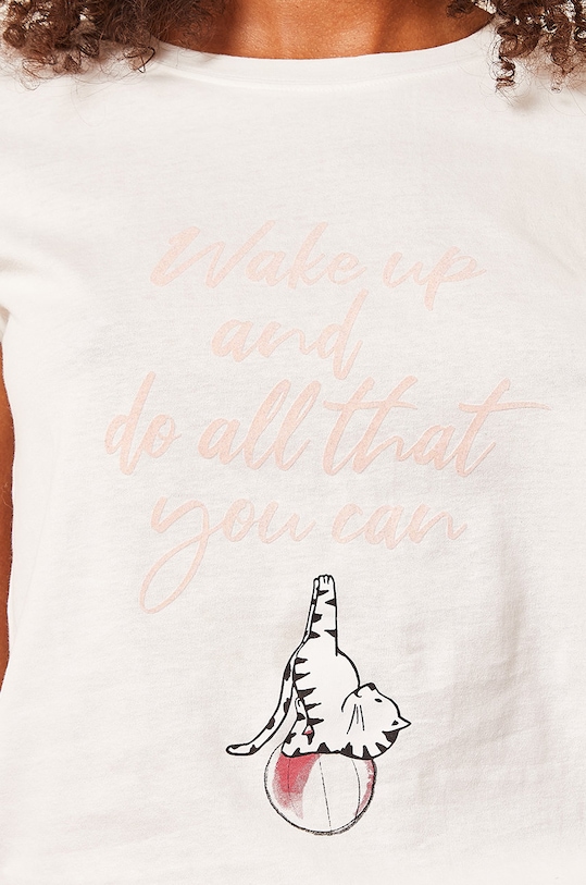 Etam T-shirt piżamowy 652838280 beżowy