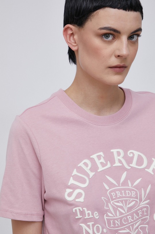 Хлопковая футболка Superdry розовый W1010646A.10R