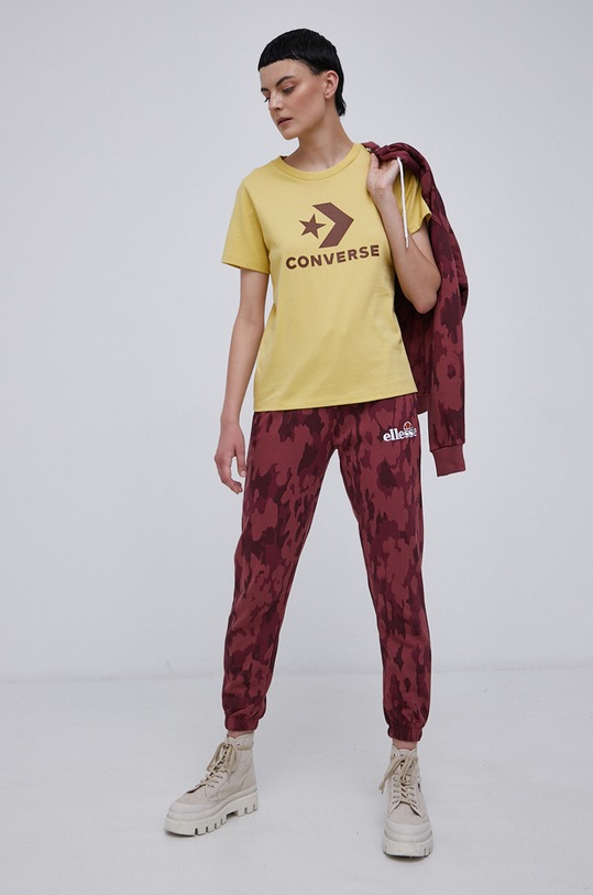 Converse T-shirt bawełniany 10018569.A35.741 żółty AW21
