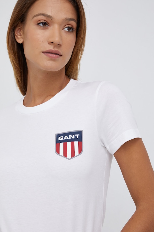 Gant T-shirt bawełniany 4200219 bawełna biały 4200219