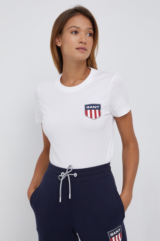 Gant T-shirt bawełniany 4200219 biały 4200219