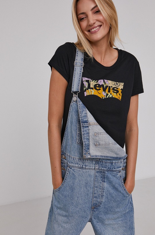 Levi's T-shirt bawełniany nadruk czarny A2086.0013