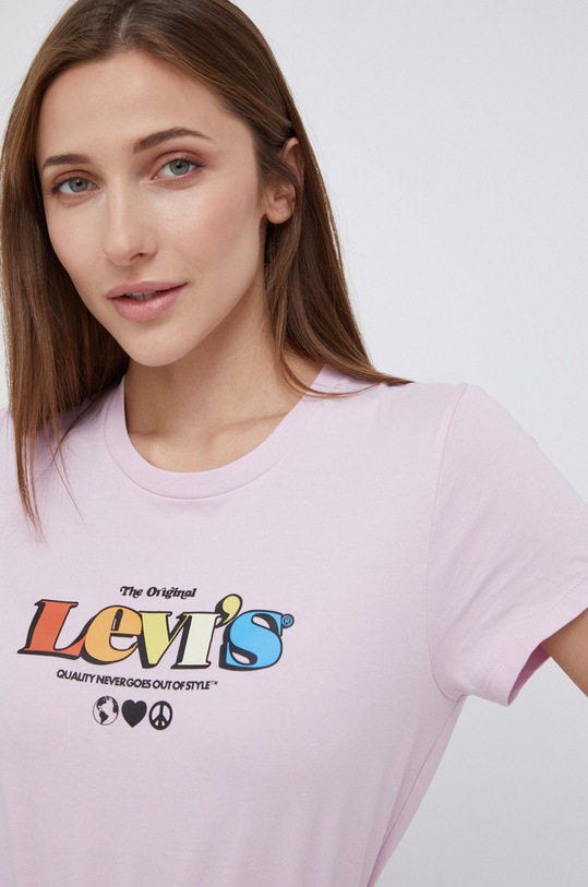 Levi's T-shirt bawełniany różowy 17369.1710