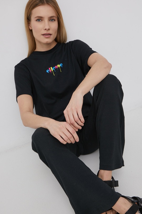 Памучна тениска Ellesse памук черен SGL13371