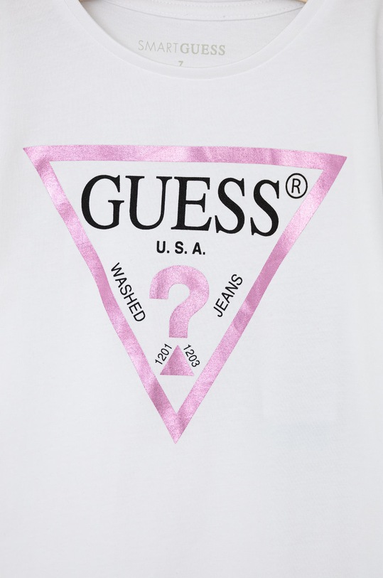 Guess T-shirt bawełniany dziecięcy J73I56.K8HM0 biały SS22