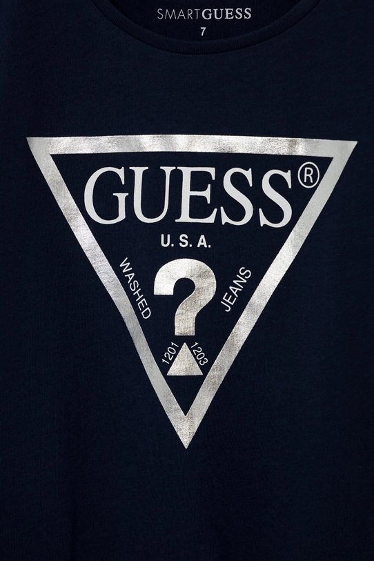 Guess T-shirt bawełniany dziecięcy J73I56.K8HM0 granatowy SS22