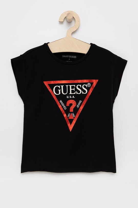 Otroški t-shirt Guess Z elastanom črna J81I15.J1311