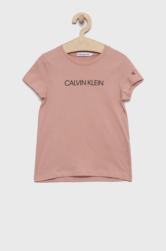 Calvin Klein Jeans - T-shirt bawełniany IG0IG00380.4890 nadruk różowy IG0IG00380.4890