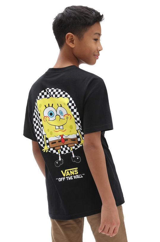 Vans gyerek póló x Spongebob pamut fekete VN0A5FNRZAX1