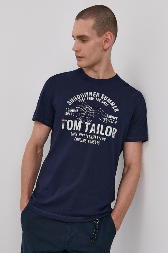 Tom Tailor T-shirt nadruk granatowy 1026057.10932