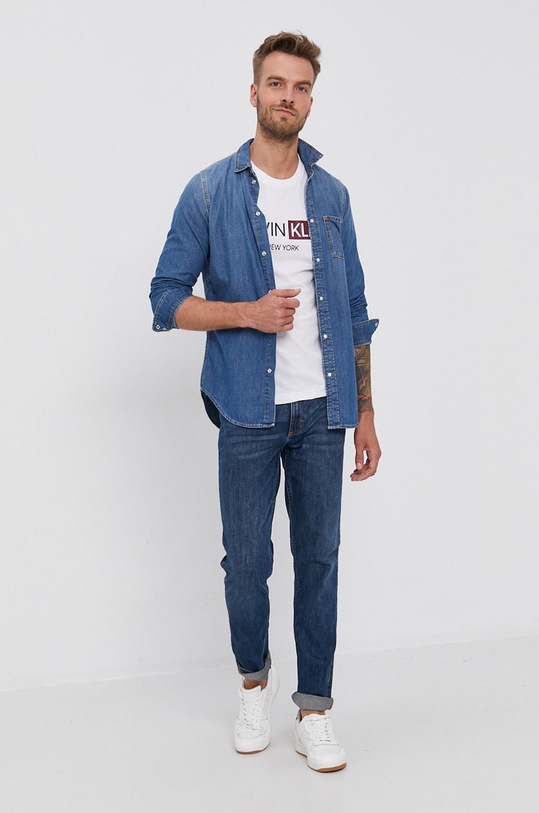 Bavlnené tričko Calvin Klein K10K107256.4890 biela AW21