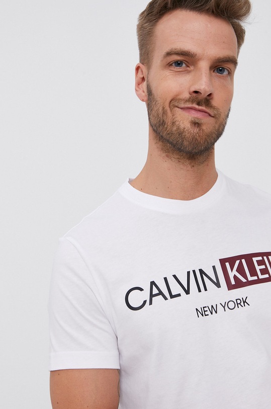 Bavlnené tričko Calvin Klein biela K10K107256.4890