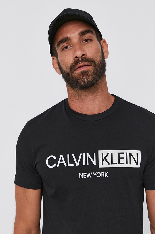 Bavlnené tričko Calvin Klein potlač čierna K10K107256.4890