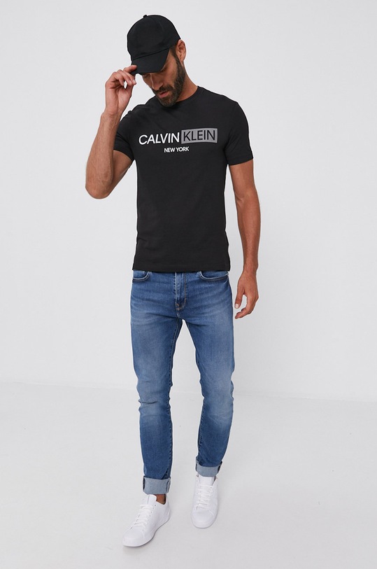 Bavlnené tričko Calvin Klein K10K107256.4890 čierna AW21