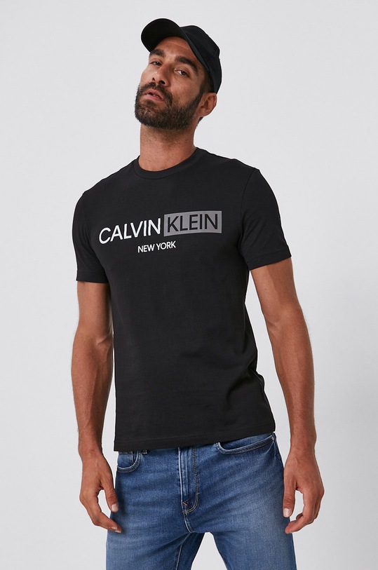Bavlnené tričko Calvin Klein čierna K10K107256.4890