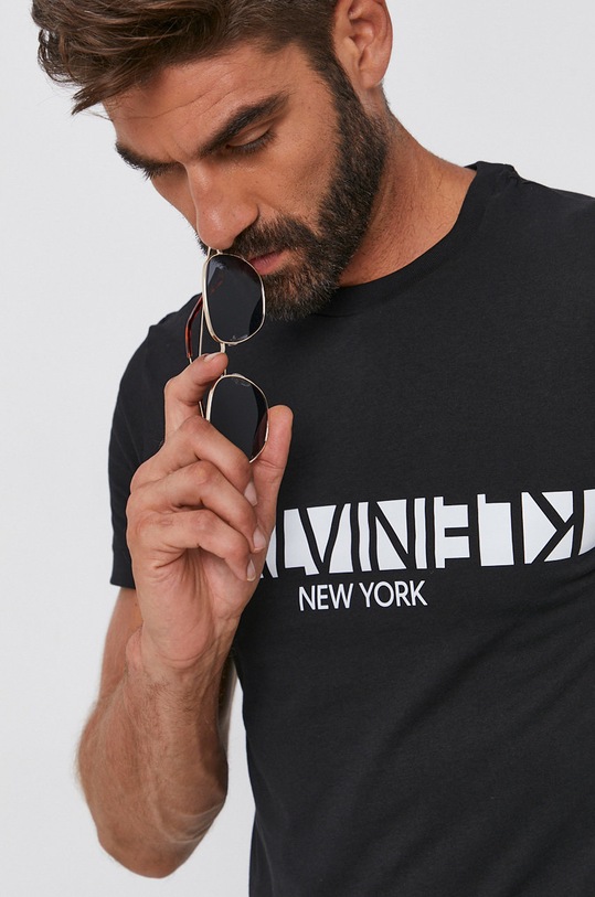 Calvin Klein T-shirt bawełniany czarny K10K107124.4890