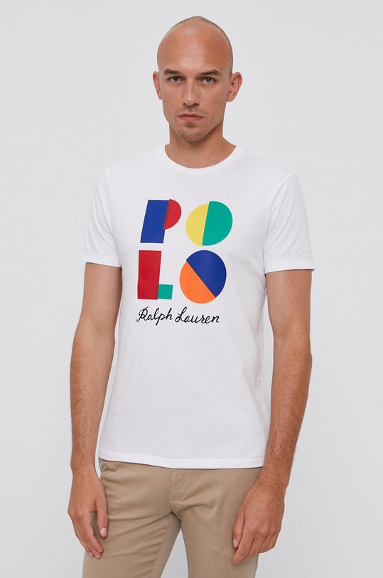 Polo Ralph Lauren T-shirt 710843378001 nadruk biały 710843378001