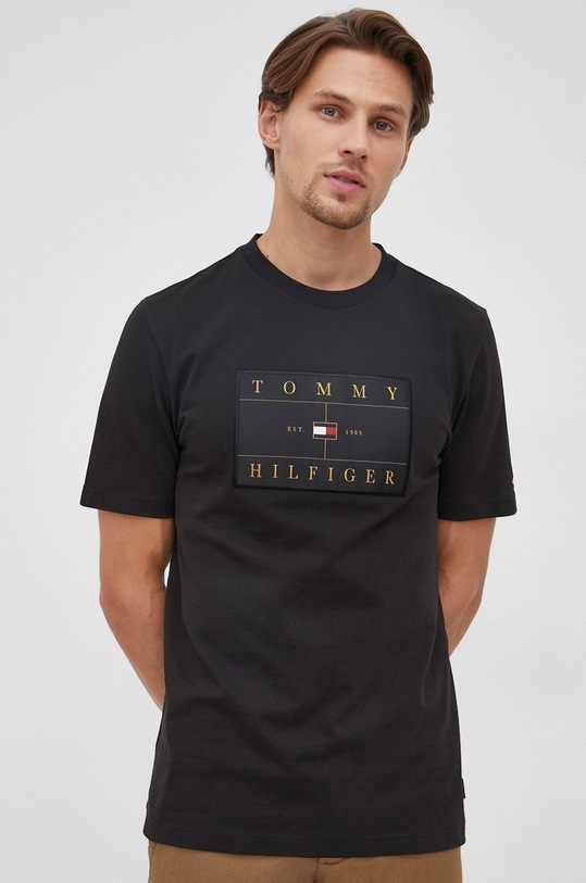 Tommy Hilfiger T-shirt bawełniany czarny MW0MW20169.4890