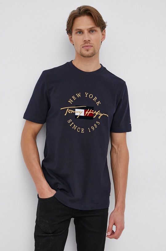 Tommy Hilfiger T-shirt bawełniany granatowy MW0MW21426.4890