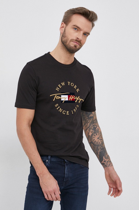 Bavlnené tričko Tommy Hilfiger čierna MW0MW21426.4890
