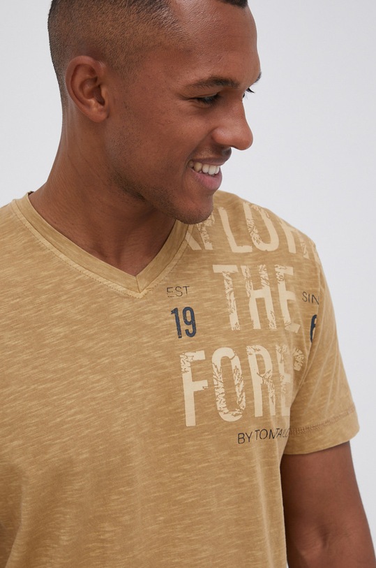 Bavlněné tričko Tom Tailor béžová 1027462.10942