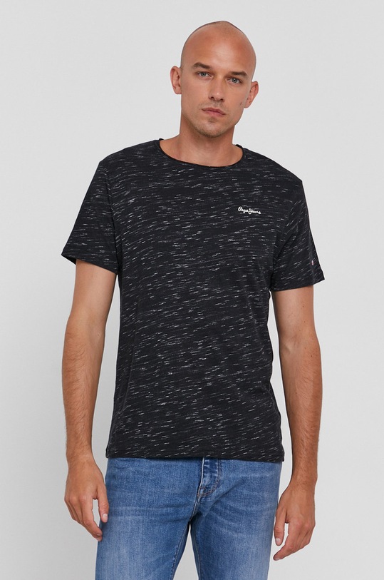 Tričko Pepe Jeans Paul 10 kulatý černá PM507550.999