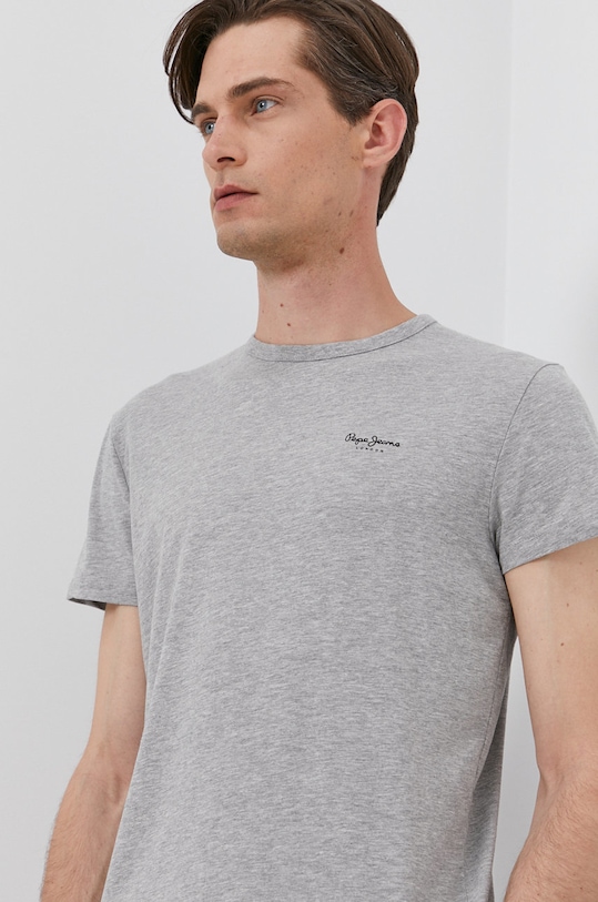 Pepe Jeans T-shirt ORIGINAL BASIC z elastanem szary PM506153.933