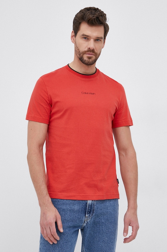 Calvin Klein T-shirt bawełniany czerwony K10K107845.4890