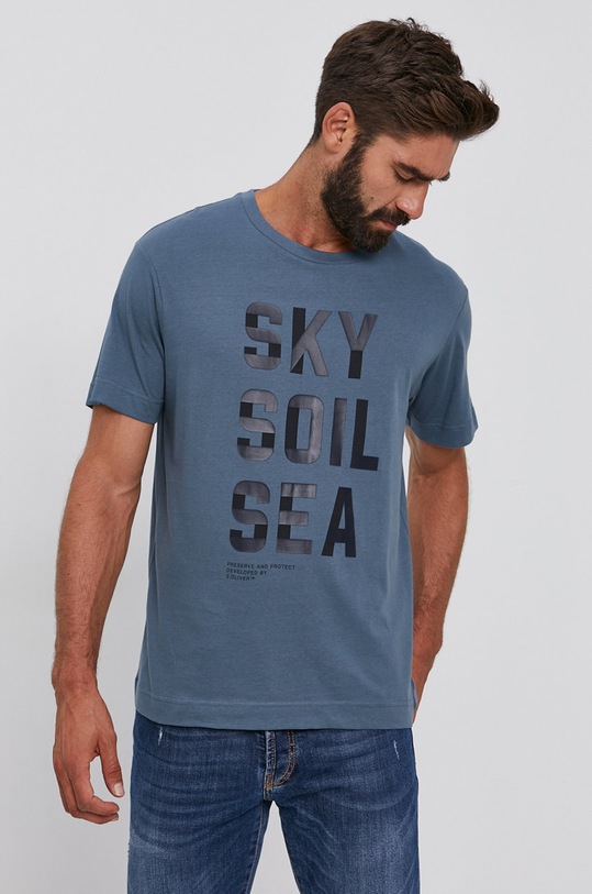 Tricou din bumbac print albastru 2104918