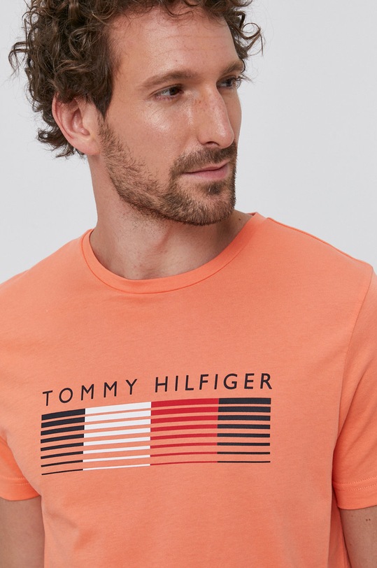 Tommy Hilfiger T-shirt nadruk pomarańczowy MW0MW21008.4890