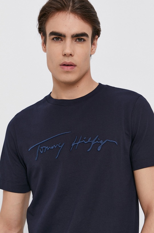 Bavlnené tričko Tommy Hilfiger tmavomodrá MW0MW18729.4890