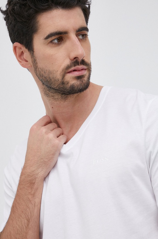 Bavlněné tričko Boss bílá 50333815