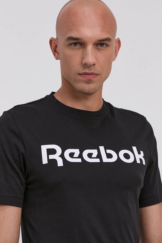 Reebok t-shirt bawełniany czarny GJ0136