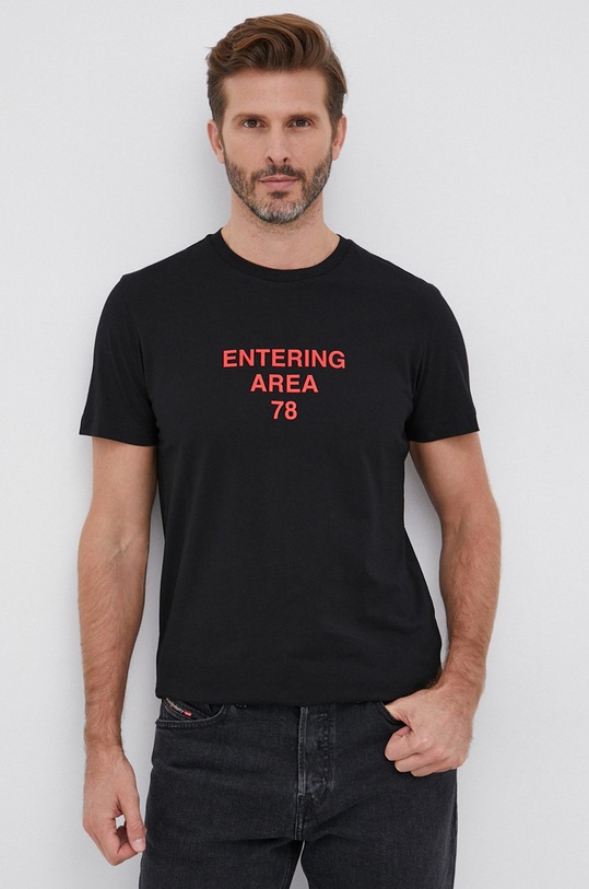 Bavlnené tričko Diesel bavlna čierna A03364.0GRAI