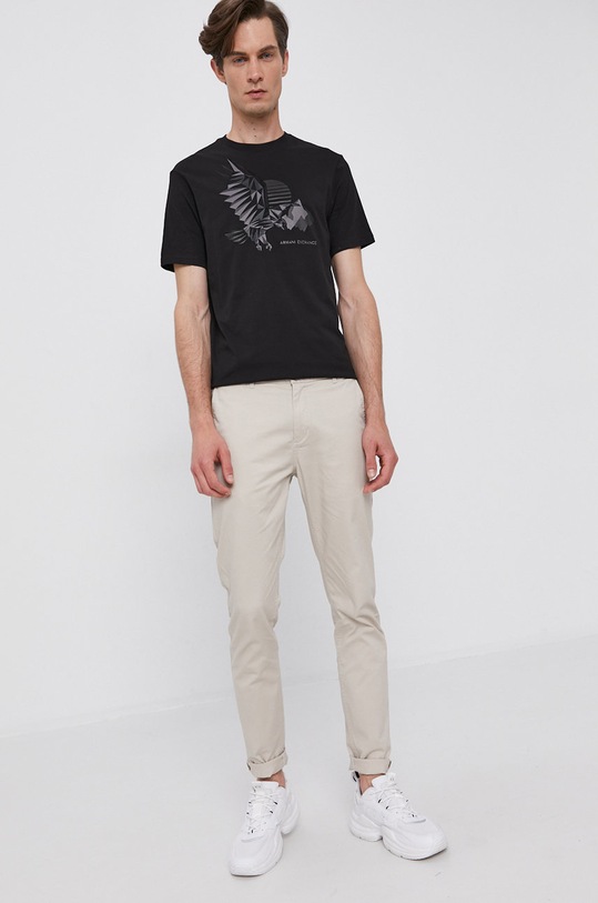Armani Exchange T-shirt bawełniany 6KZTBD.ZJ5TZ 6KZTBD.ZJ5TZ czarny AW21