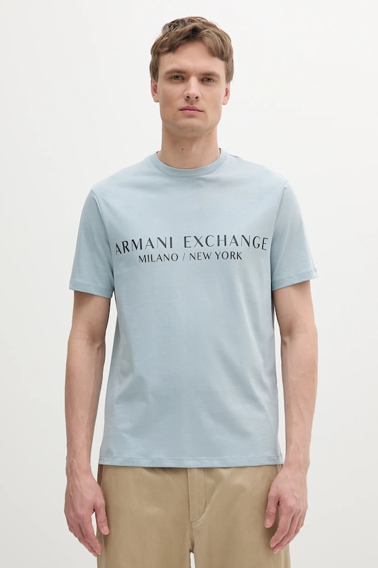 Armani Exchange pamut póló pamut kék 8NZT72.Z8H4Z