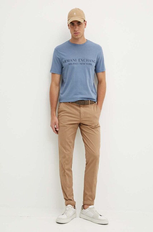 Bavlnené tričko Armani Exchange 8NZT72.Z8H4Z modrá SS25