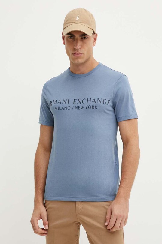 Bavlnené tričko Armani Exchange modrá 8NZT72.Z8H4Z
