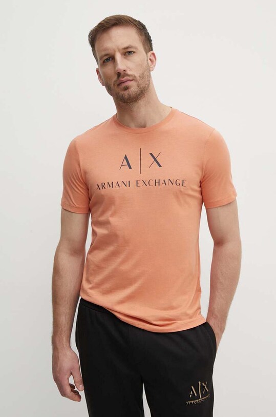 Armani Exchange t-shirt bawełniany nadruk pomarańczowy 8NZTCJ.Z8H4Z