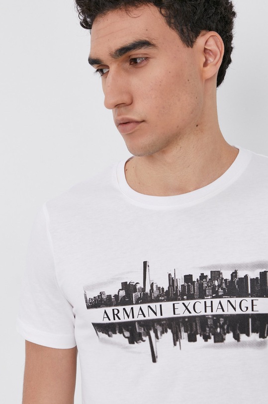 Armani Exchange T-shirt bawełniany 6KZTAE.ZJ5LZ biały 6KZTAE.ZJ5LZ