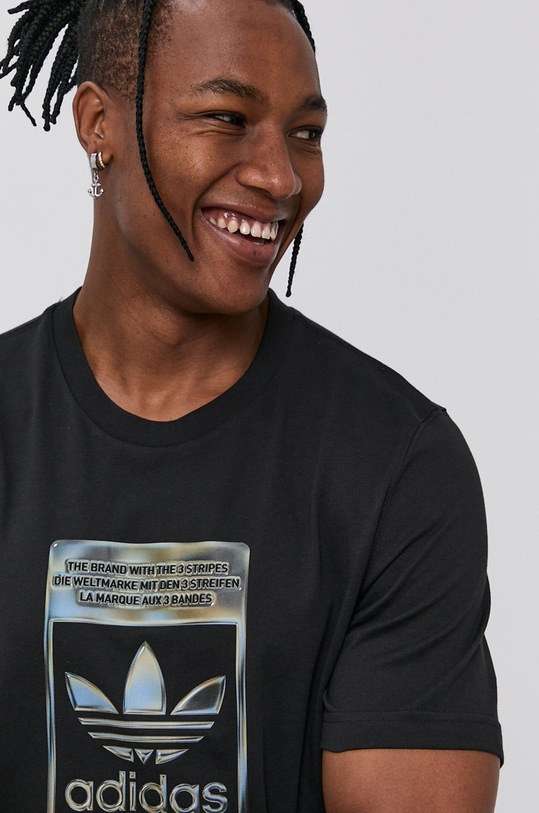 adidas Originals T-shirt bawełniany H13502 nadruk czarny H13502