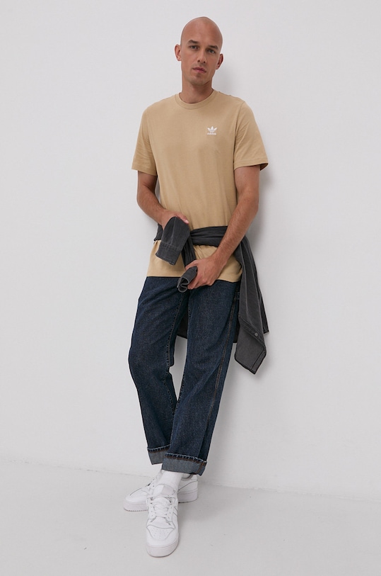adidas Originals T-shirt H34634 bawełna beżowy H34634