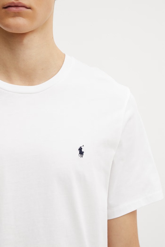 Памучна тениска Polo Ralph Lauren бял 714844756004