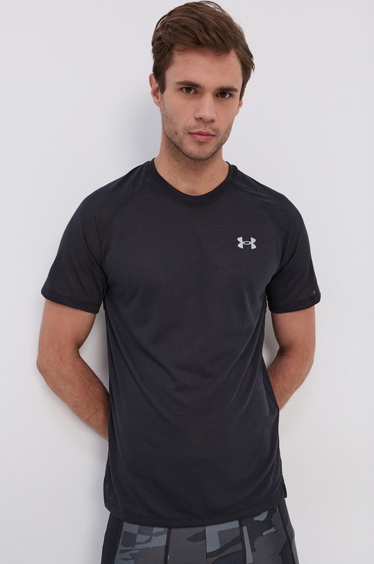 Under Armour tricou de alergare Streaker print negru 1361469