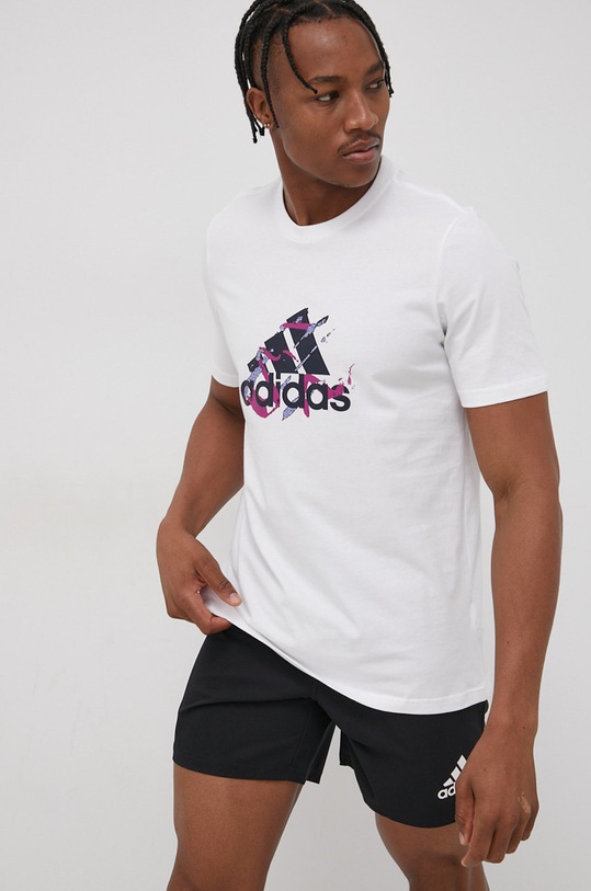 Bavlněné tričko adidas Performance H19271 potisk bílá H19271