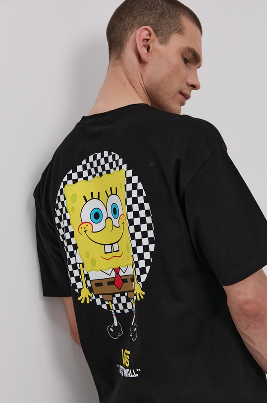 Vans T-shirt x Spongebob nadruk czarny VN0A5KCXZAX1
