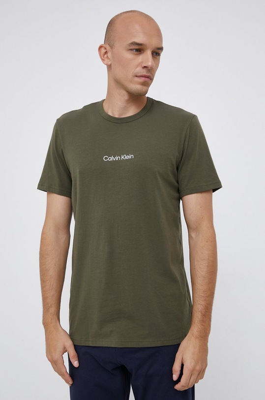 Pyžamové tričko Calvin Klein Underwear potisk zelená 000NM2170E.4890