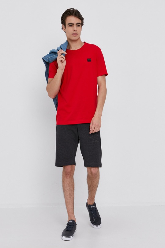 Bavlněné tričko Paul&Shark C0P1002 červená AW21