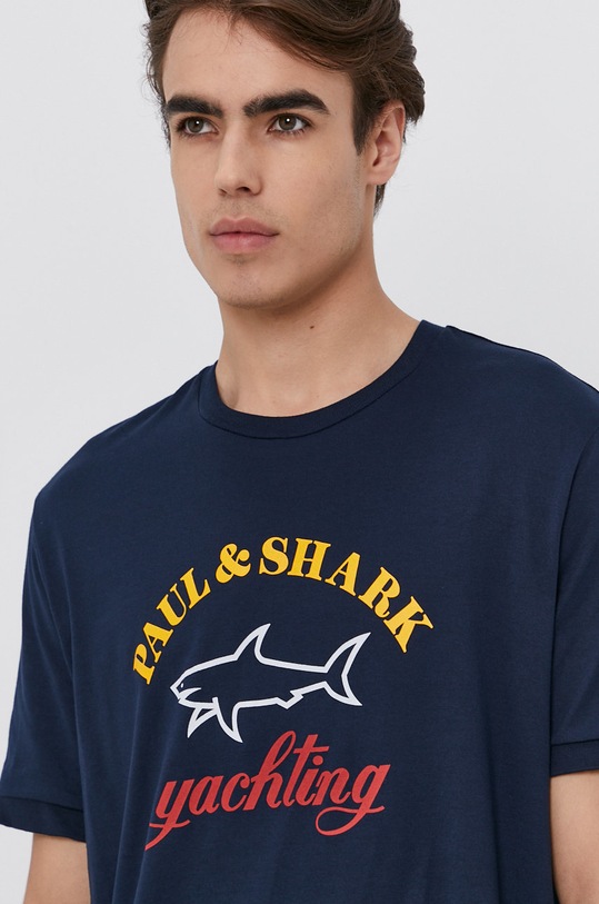 Paul&Shark T-shirt bawełniany granatowy C0P1006
